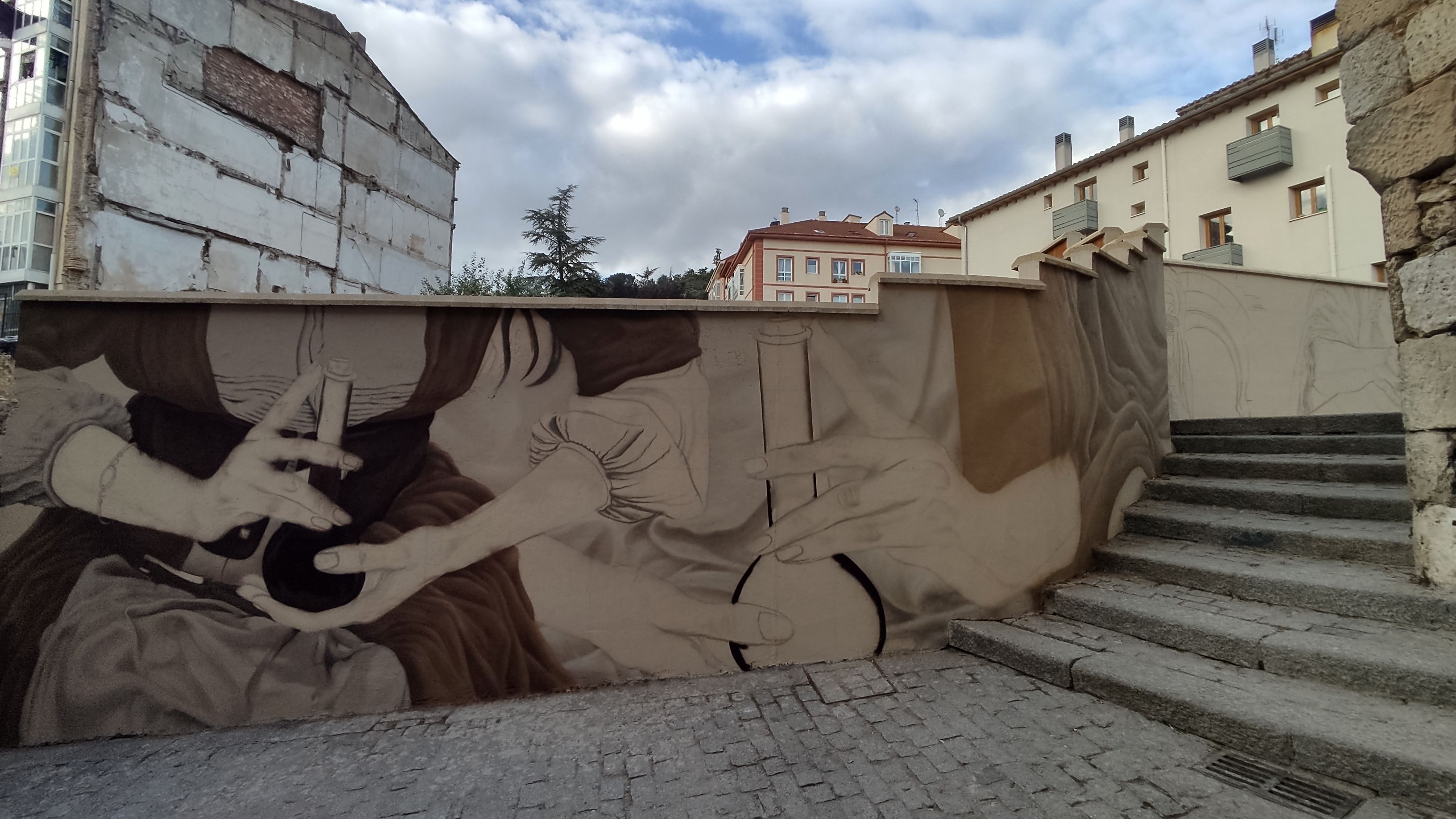 Burgos recrea en un mural histórico la convivencia de musulmanes, judíos y cristianos en la ciudad. 