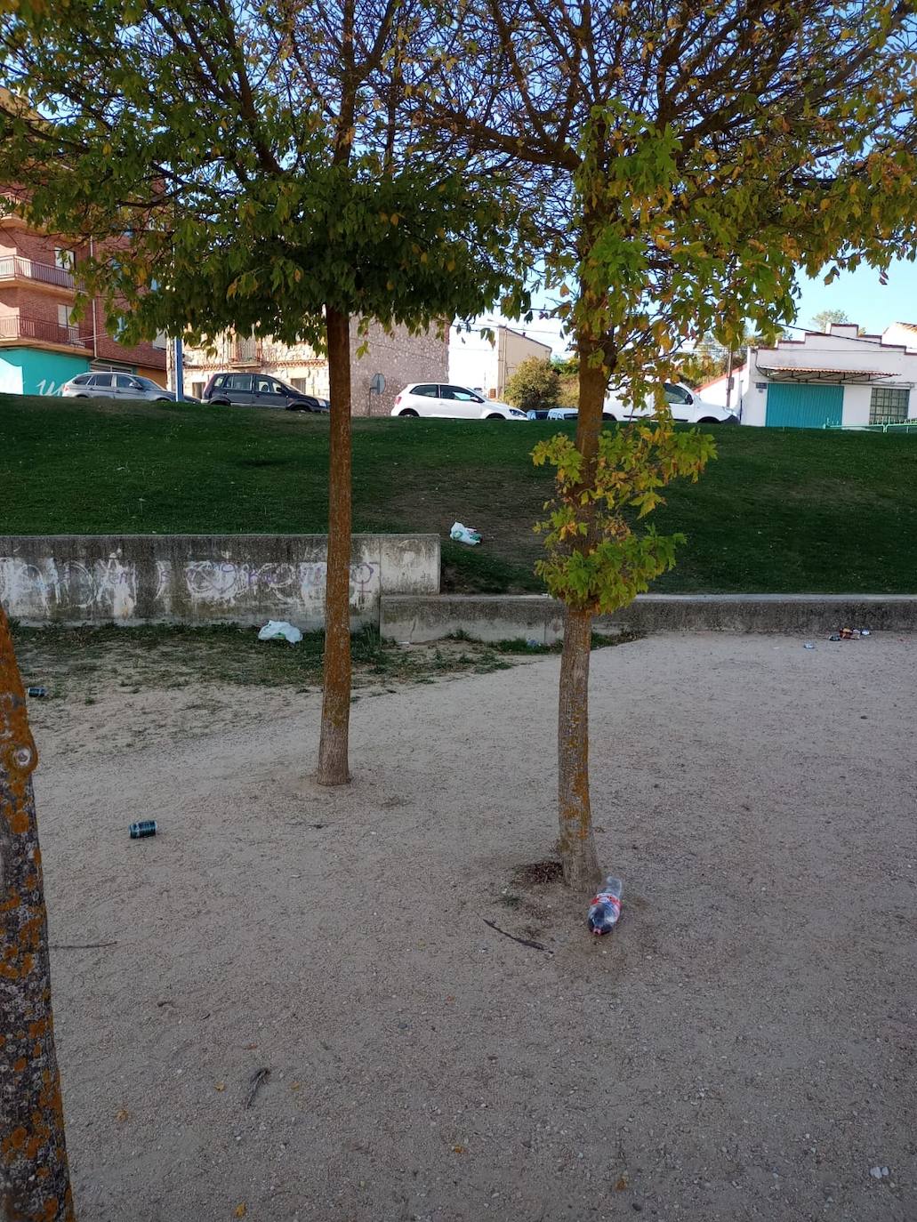 Fotos: Los estragos del botellón en el parque del antiguo hangar de Burgos