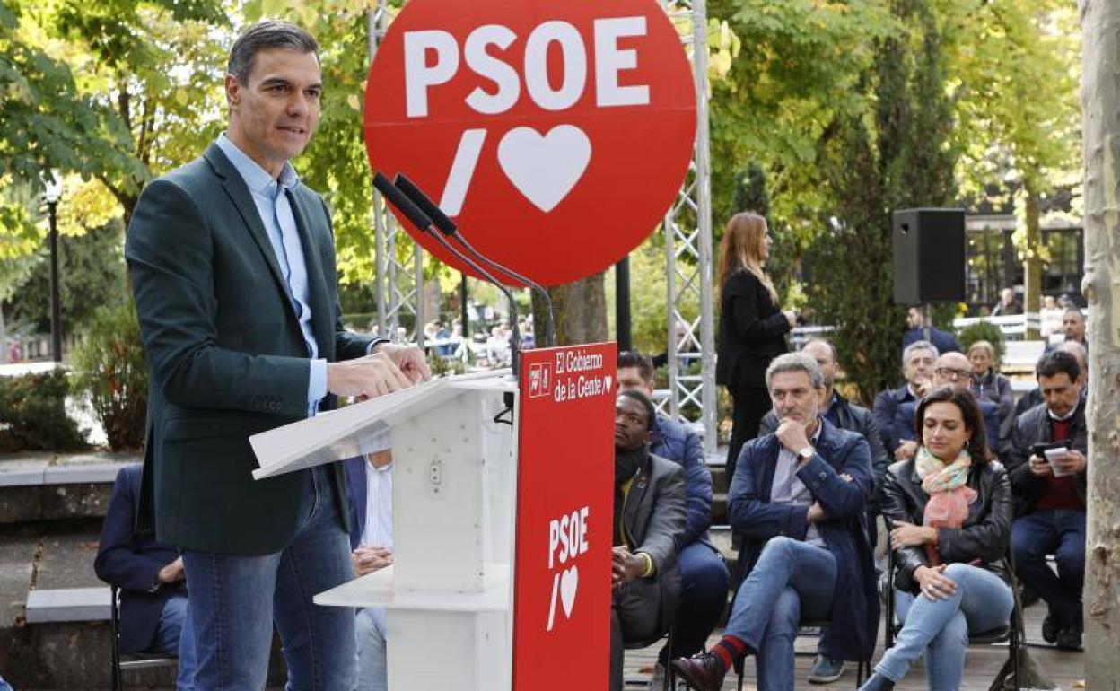 El presidente del Gobierno, Pedro Sánchez, hoy, en Soria 