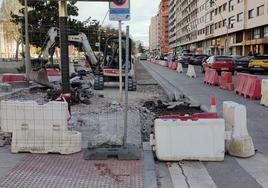 Las obras del carril bici de Reyes Católicos arrancaron semanas atrás.