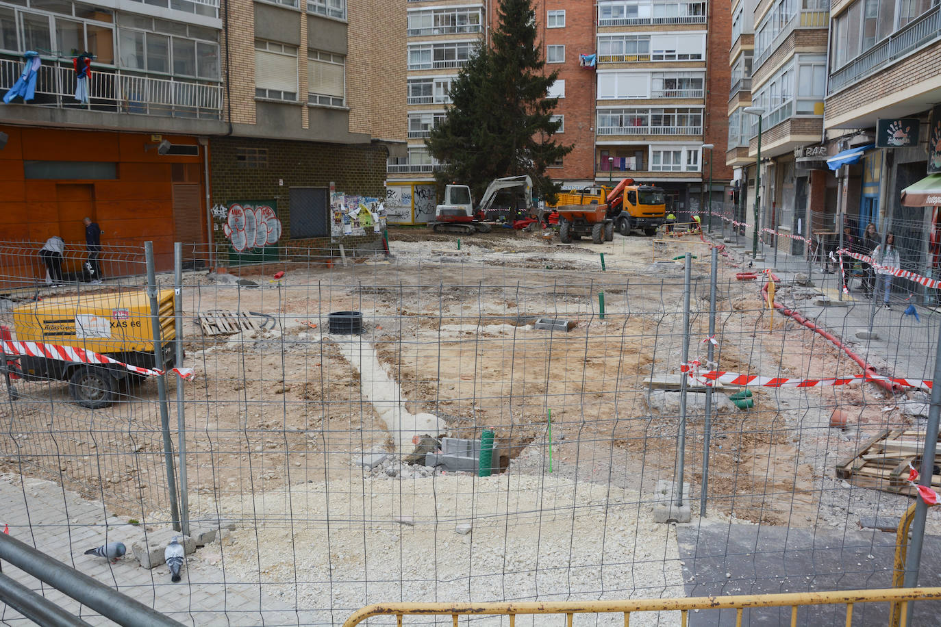 La peatonalización de la plaza Lavaderos es una de las tres actuaciones en esta materia en marcha en Gamonal.