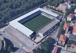 Imagen aérea del estadio municipal de El Plantío.