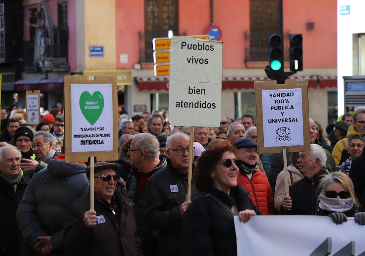 La última manifestación por la sanidad pública se celebró en Burgos en febrero.