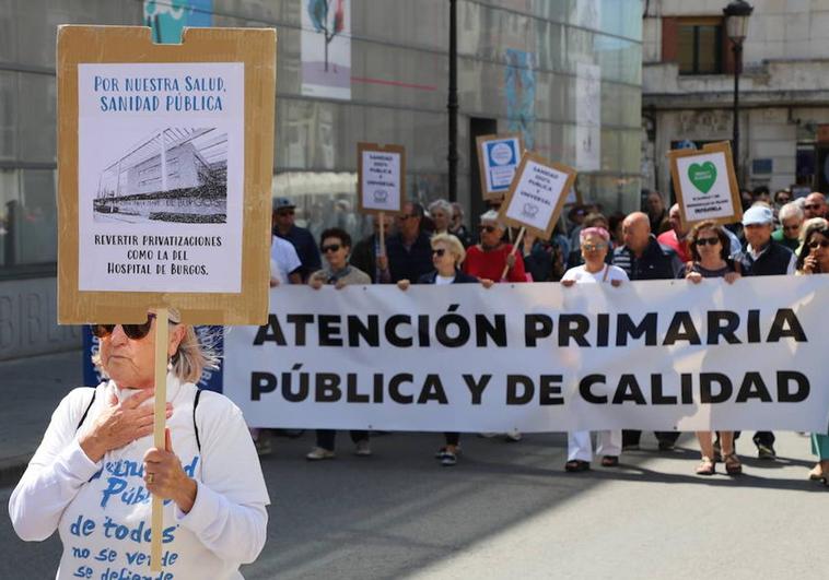 Manifestación por la sanidad en Burgos.