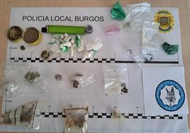 Droga intervenida en la calle Briviesca.