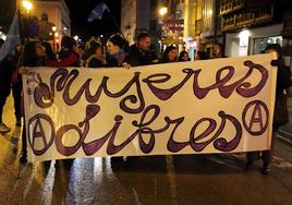 Imagen de una de las pancartas que salieron a la calle en la manifestación del 8M en Burgos.