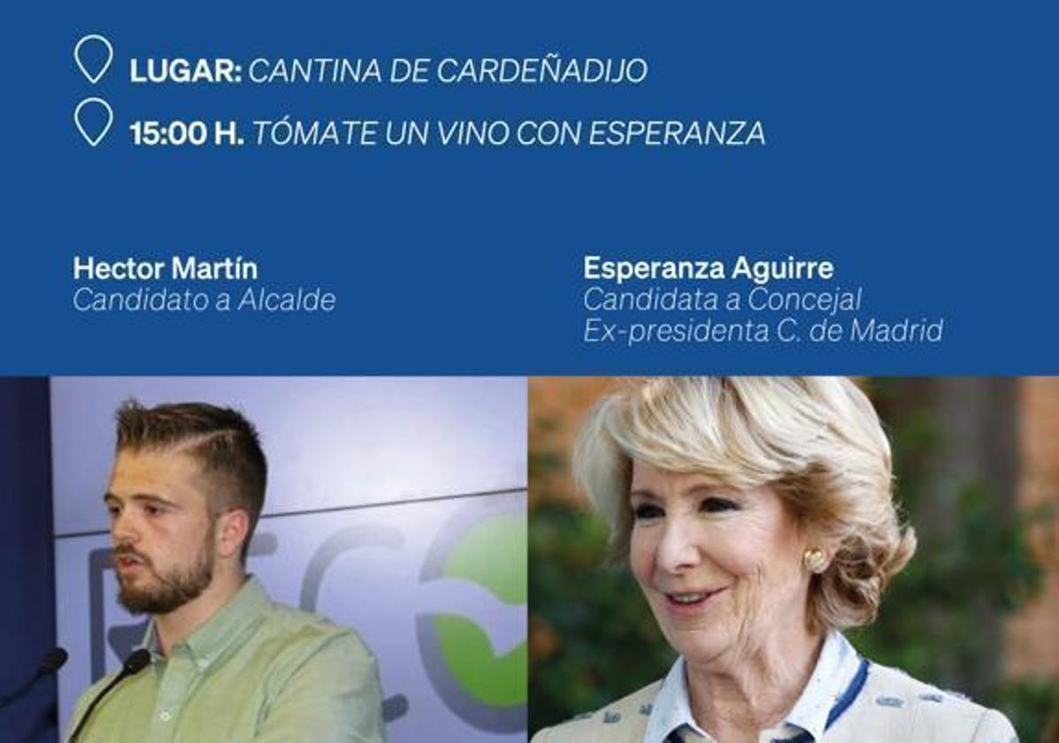 Esperanza Aguirre se toma un vino con los vecinos de Cardeñadijo como candidata del PP