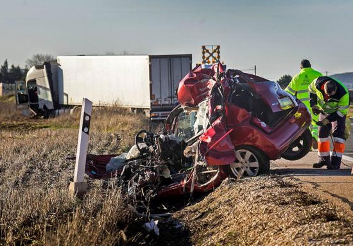 Accidente mortal en la N-120 en San Medel.