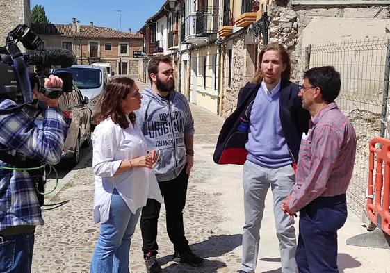 Podemos ha realizado un acto de campaña en este punto para denunciar el derribo de la fachada.