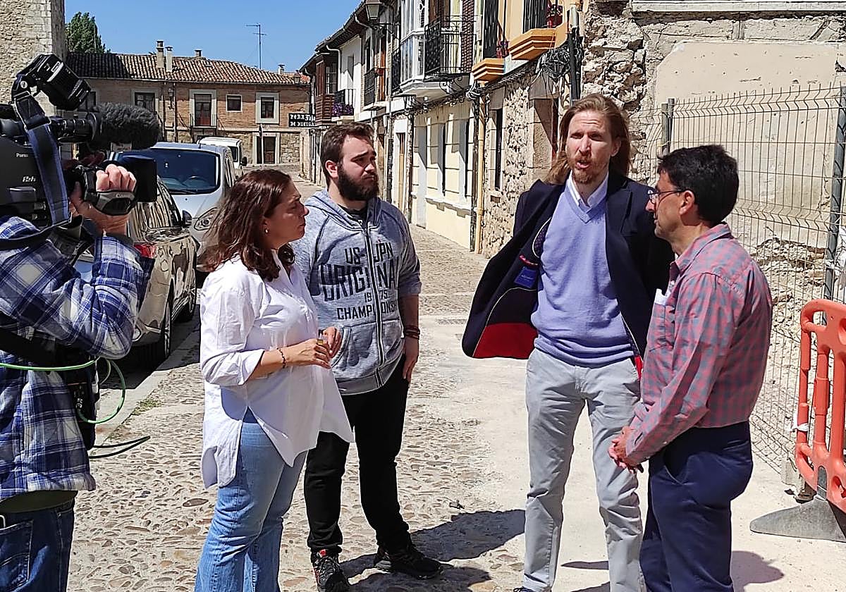 Podemos ha realizado un acto de campaña en este punto para denunciar el derribo de la fachada.