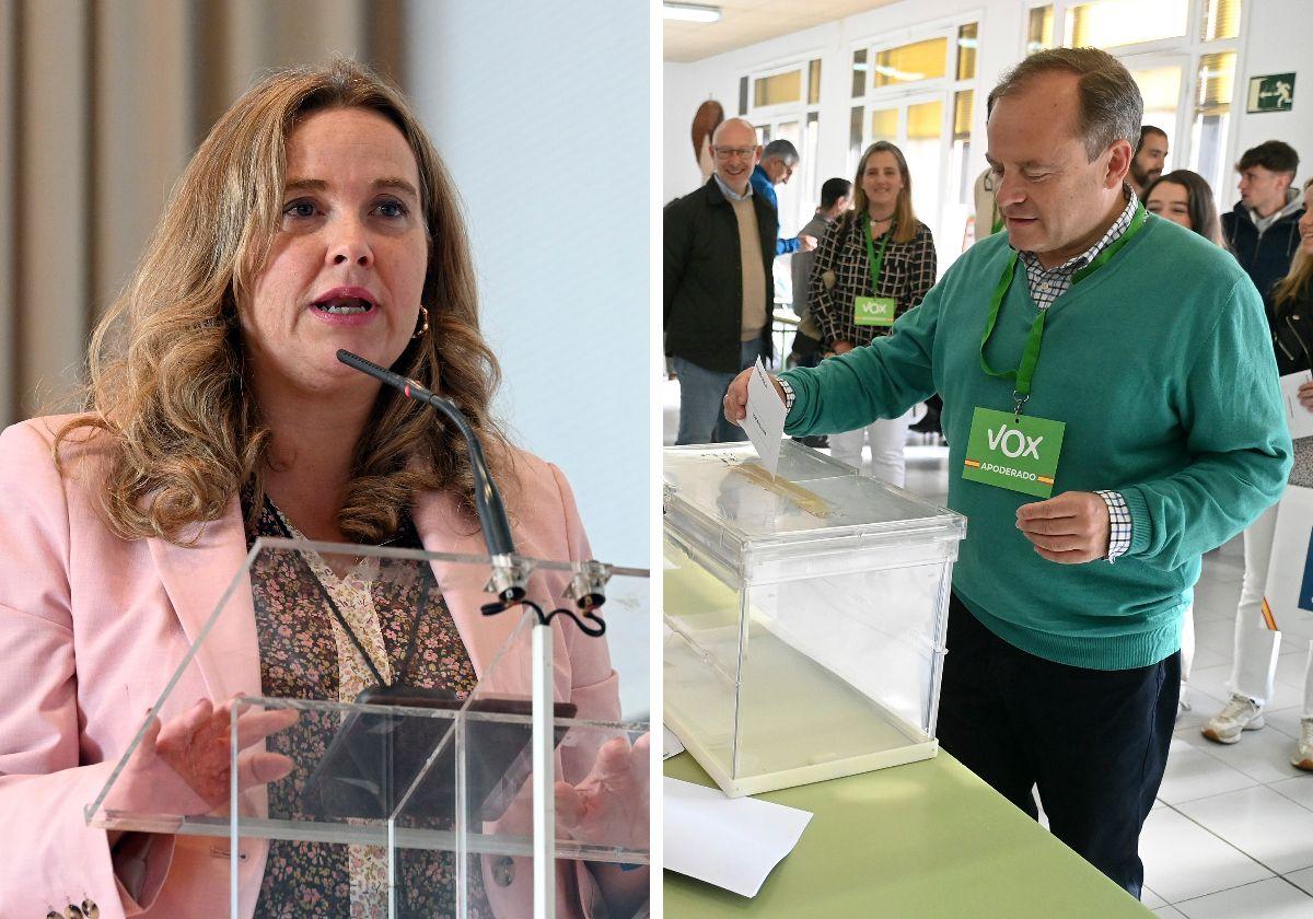 Cristina Ayala, candidata del PP, y Fernando Martínez-Acitores, candidato de Vox.