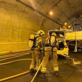 Burgos ensaya en un simulacro cómo actuar en caso de emergencia en el túnel de Fuentebuena