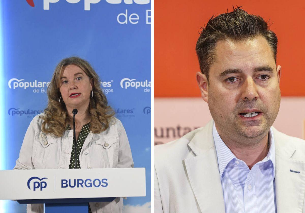 Cristina Ayala y Daniel de la Rosa, candidatos del PP y PSOE al Ayuntamiento de Burgos.