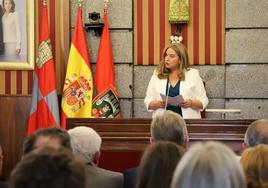 Cristina Ayala en un momento de su discurso de investidura.