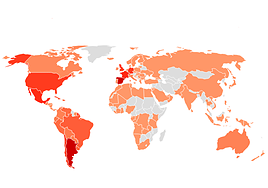 Mapa de los electores con derecho a voto el próximo 23J residentes en el extranjero