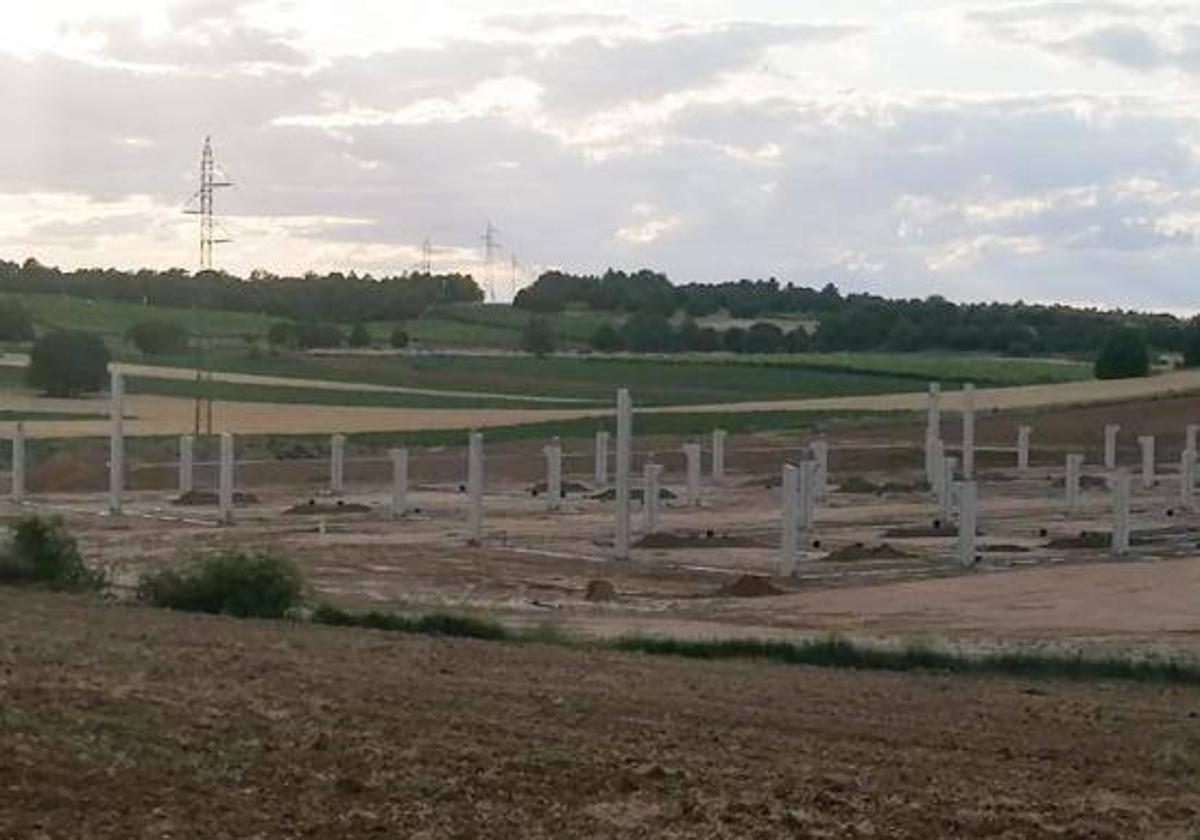 Obras de la granja porcina en San Juan del Monte en el año 2021.