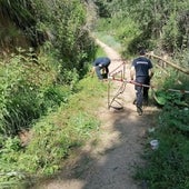 Cierran un tramo del GR-14 en Aranda por un corrimiento de tierras