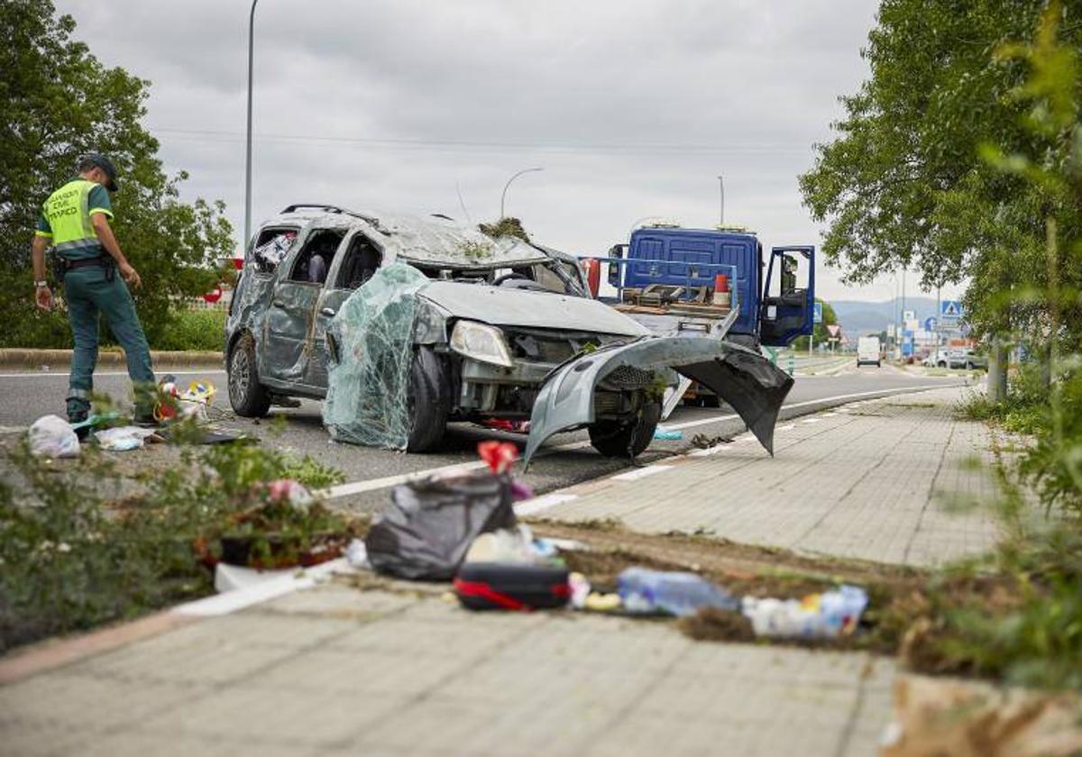 Accidente ocurrido en Miranda de Ebro este lunes a mediodía en el que un menor ha resultado herido.