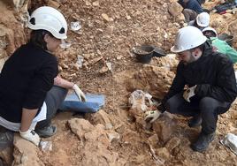 Trabajos de excavación en el Yacimiento de Atapuerca.