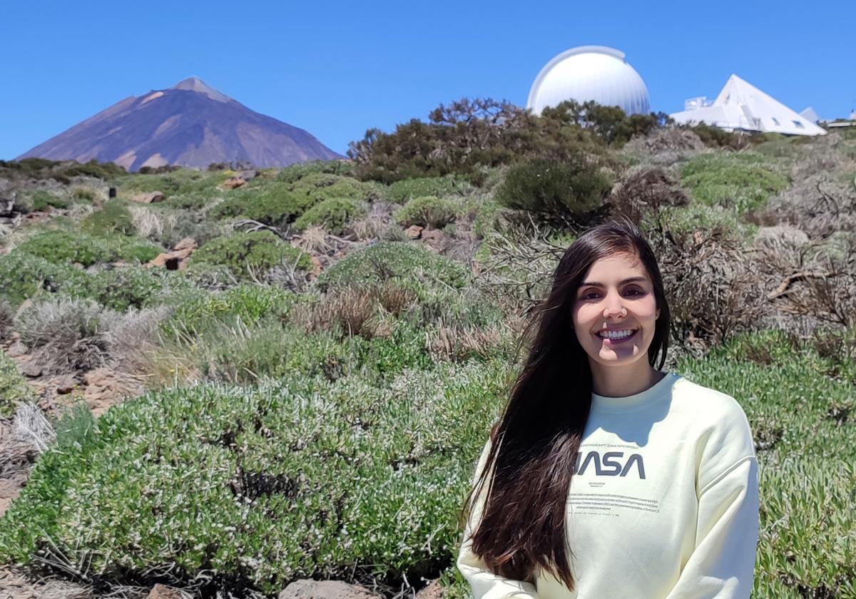 La astrónoma burgalesa Beatriz Varona en el Observatorio del Teide