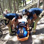 Rescatan a un ciclista accidentado en el Cerro de San Miguel de Burgos