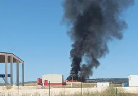 Imágenes de la densa columna de humo.