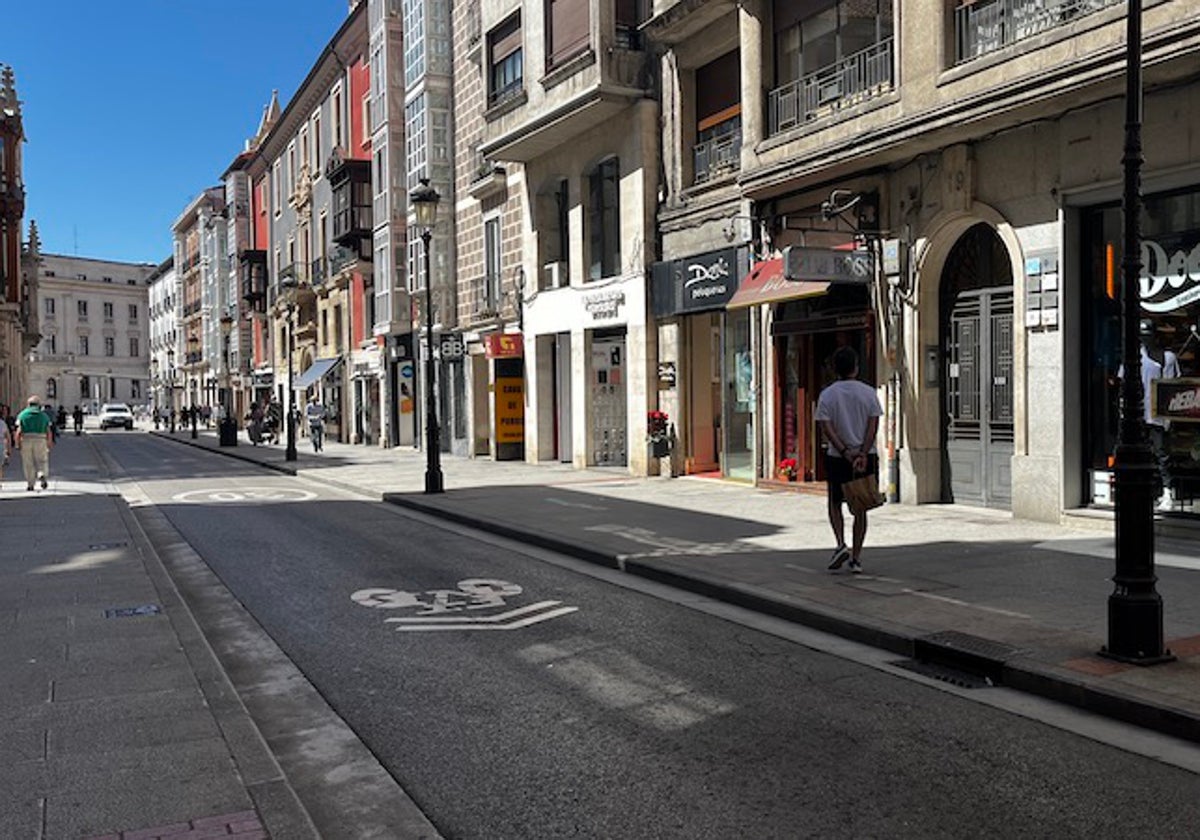 La calle Santander, una de las zonas más comerciales de Burgos.