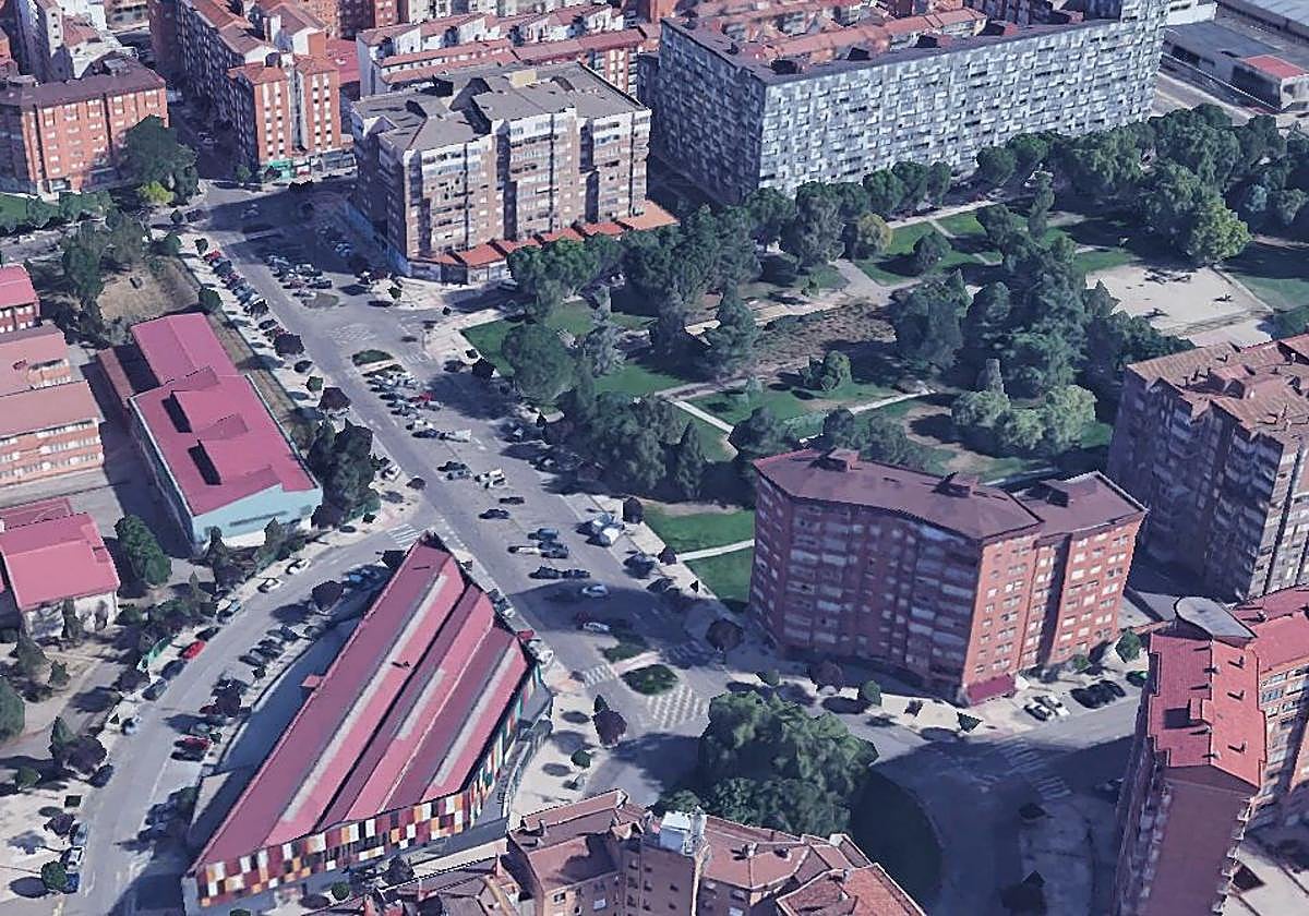 Imagen aérea de la calle María Amigo.