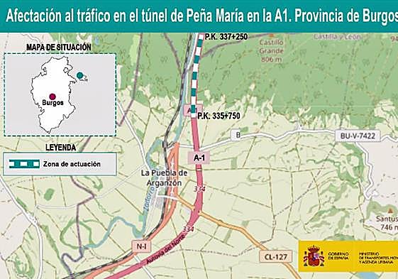 Cortado el túnel de Peña María, en Treviño, por un simulacro de accidente el 26 de septiembre