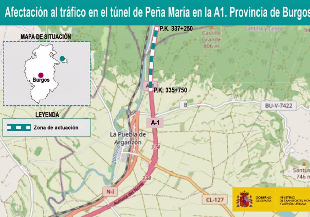 Cortado el túnel de Peña María, en Treviño, por un simulacro de accidente el 26 de septiembre