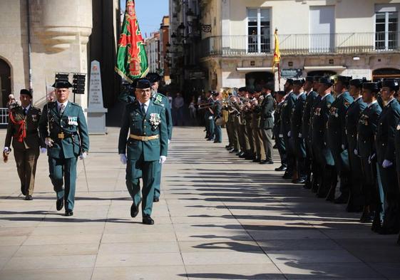 El teniente coronel Alfonso Martín Fernández durante el desfile del día del Pilar.