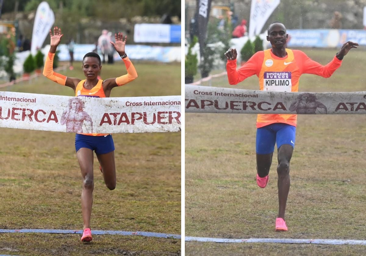 Beatrice Chebet y Jacob Kiplimo.