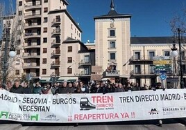 Manifestación de la Plataforma por el Ferrocarril Directo.