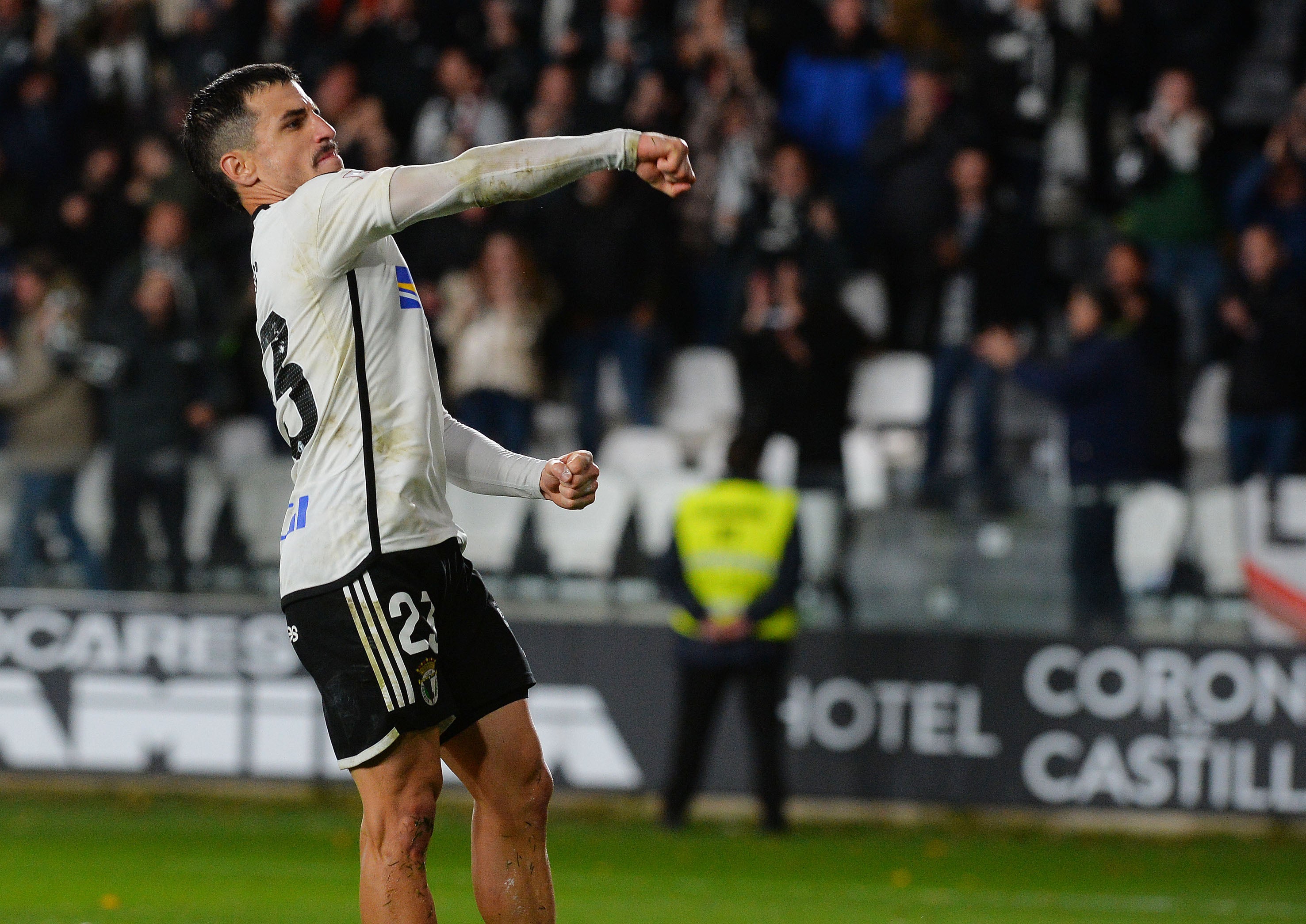 Matos celebra su gol ante el Real Zaragoza.