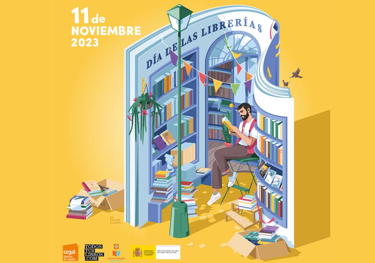 El ilustrador madrileño Javier Navarrete, conocido como El Chico Llama, ha sido el encargado de diseñar la ilustración de la edición de este año del Día de las Librerías.