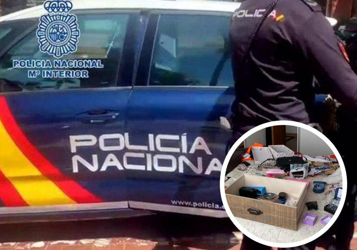 La Policía Nacional de Burgos investiga el suceso. En el círculo la habitación de una de las viviendas en las que entraron a robar.