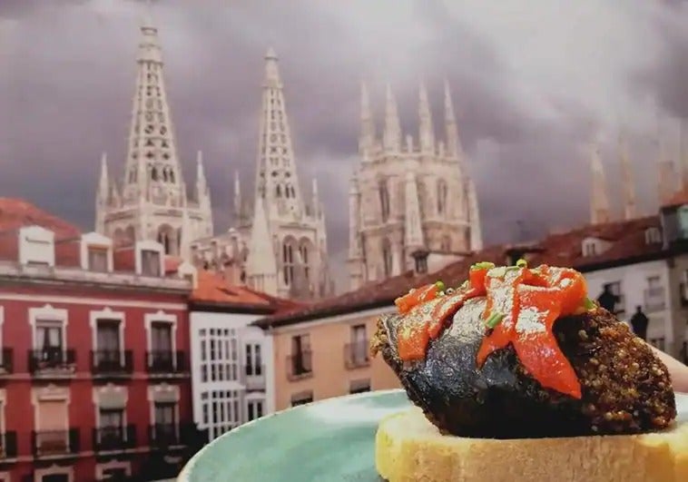 Una tapa de morcilla de Burgos en Mesón Los Herreros.