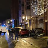 Siete coches destrozados en Burgos tras un accidente esta madrugada