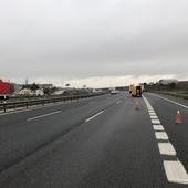 Herido un camionero tras volcar en Burgos