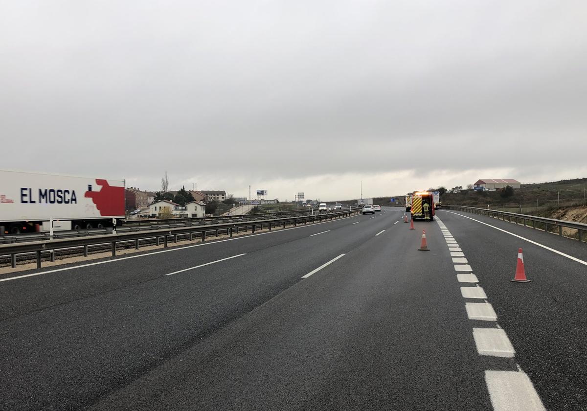 Lugar donde se ha producido el accidente en la A-1.