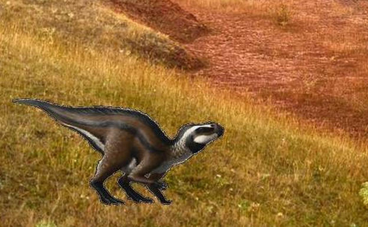 Rrecreación de rabdodóntido, la especie de pequeño dinosaurio encontrada cerca de Salas de los Infantes. 