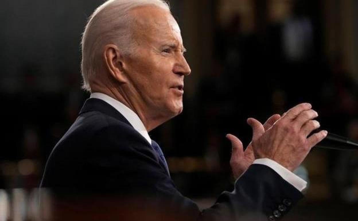 Biden, durante su intervención en el Congreso