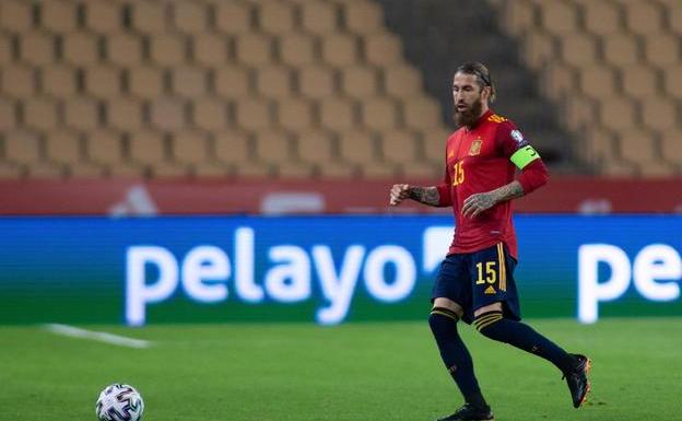 Sergio Ramos, durante su último partido con España, ante Kosovo en marzo de 2021.