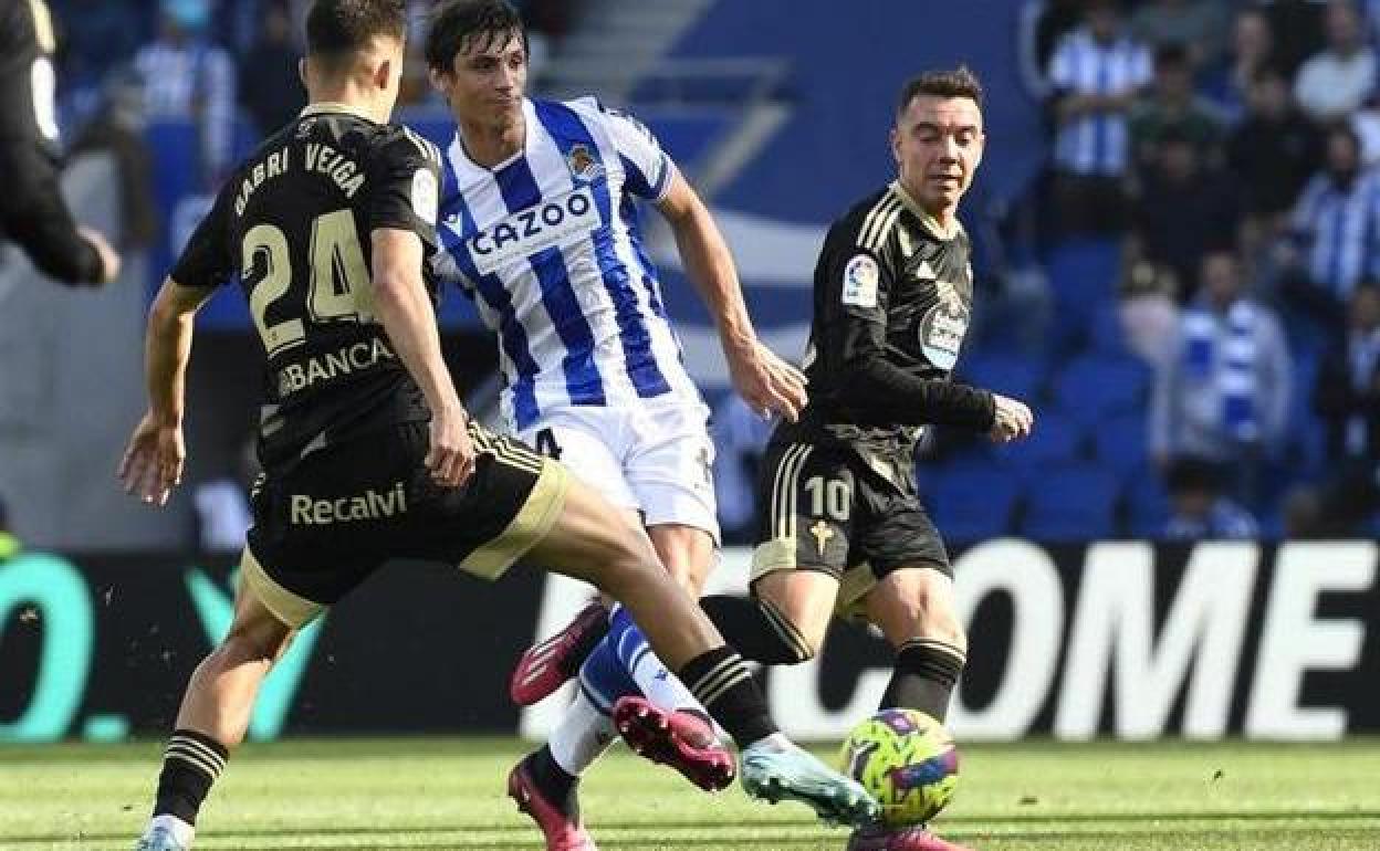 Robin Le Normand, durante un partido de la Real contra el Celta.