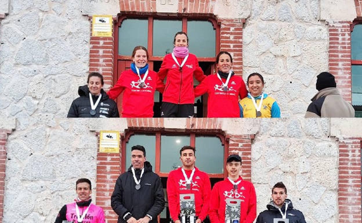 Podium en las categorías masculina y femenina en el duatlón Sprint de Villagonzalo Pedernales. 