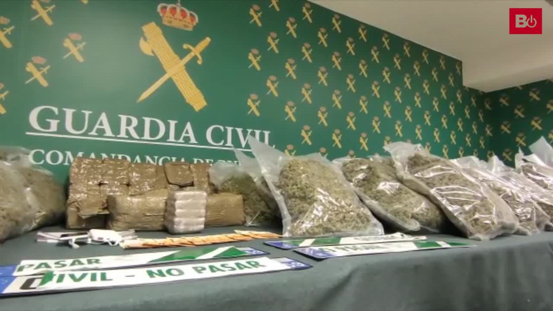 La Guardia Civil encauta 73 kilos de marihuana y 20 de hachís
