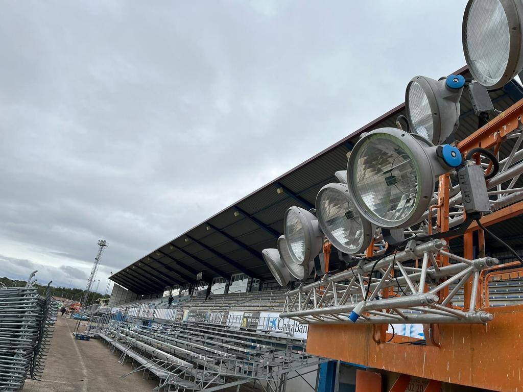 Así se prepara el estadio de la Arandina para recibir al Real Madrid