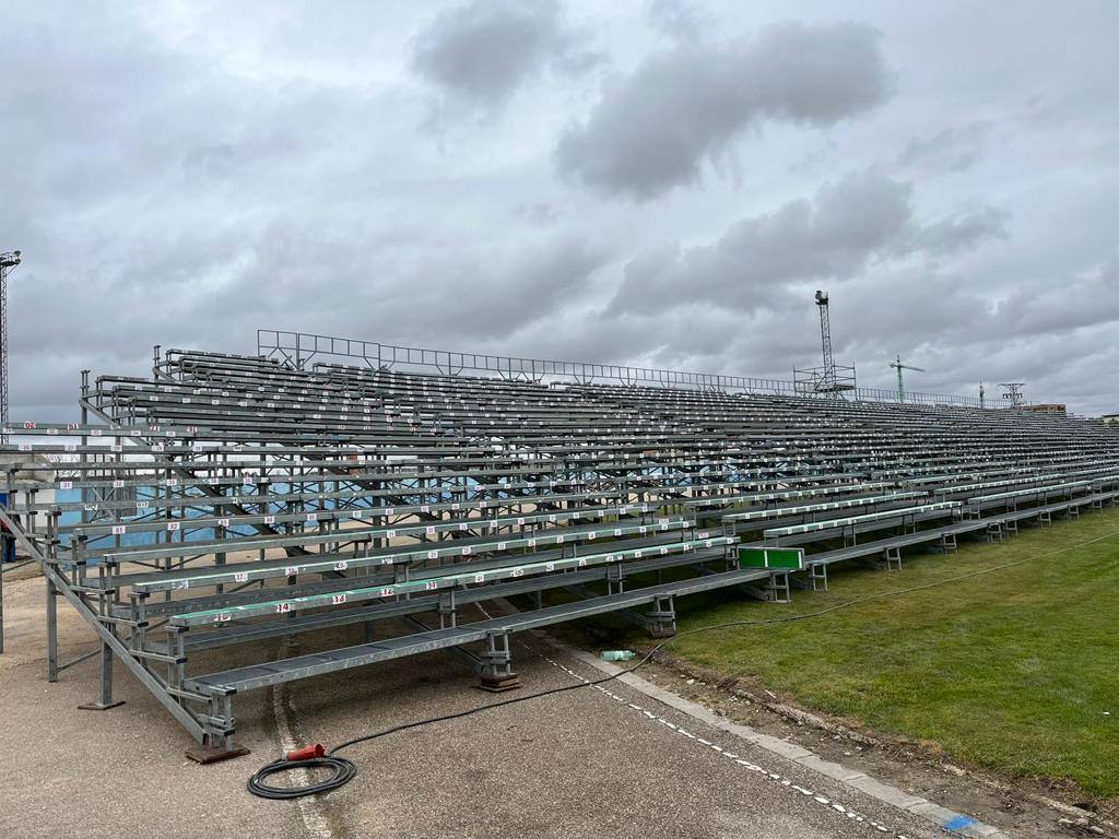 Así se prepara el estadio de la Arandina para recibir al Real Madrid