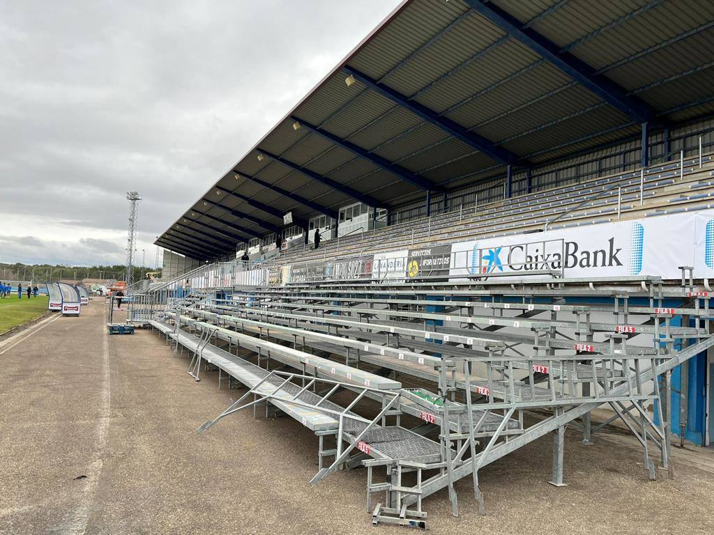 Así se prepara el estadio de la Arandina para recibir al Real Madrid