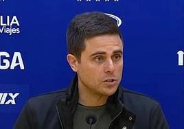 El técnico del Mirandés, Alessio Lisci, en la rueda de prensa post partido en Alcorcón